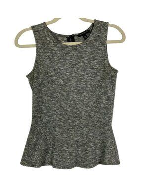 Banana Republic Gray Peplum Sleeveless Top XS Cotton Blend